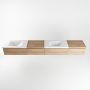 Mondiaz BUKLA badkamermeubelset 280x45x34cm 2 kraangaten 2 wasbakken solid surface Talc greeploos 4 lades met softclose Melamine Washed Oak BUKLA10060 - Thumbnail 4