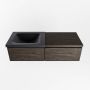 Mondiaz BUKLA badmeubelset 120x45x34cm 1 kraangat wasbak links solid surface Urban greeploos 2 lades met softclose Melamine Dark brown BUKLA10230 - Thumbnail 5