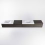 Mondiaz BUKLA badkamermeubelset 280x45x34cm 0 kraangaten 2 wasbakken solid surface Talc greeploos 4 lades met softclose Melamine Dark brown BUKLA10187 - Thumbnail 4