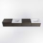 Mondiaz BUKLA badkamermeubelset 240x45x34cm 2 kraangaten 2 wasbakken solid surface Talc greeploos 4 lades met softclose Melamine Dark brown BUKLA10174 - Thumbnail 4