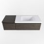 Mondiaz BUKLA badmeubelset 120x45x34cm 1 kraangat wasbak rechts solid surface Talc greeploos 2 lades met softclose Melamine Dark brown BUKLA10154 - Thumbnail 4