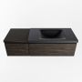 Mondiaz BUKLA badmeubelset 120x45x34cm 0 kraangaten wasbak rechts solid surface Urban greeploos 2 lades met softclose Melamine Dark brown BUKLA10217 - Thumbnail 5