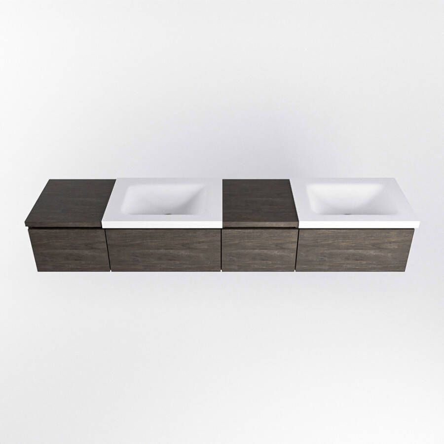 Mondiaz Bukla badmeubel rechts 200 dark brown en talc