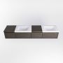 Mondiaz BUKLA badkamermeubelset 200x45x34cm 0 kraangaten 2 wasbakken solid surface Talc greeploos 4 lades met softclose Melamine Dark brown BUKLA10147 - Thumbnail 4