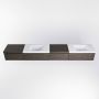 Mondiaz BUKLA badkamermeubelset 280x45x34cm 0 kraangaten 2 wasbakken solid surface Talc greeploos 4 lades met softclose Melamine Dark brown BUKLA10189 - Thumbnail 4