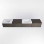 Mondiaz BUKLA badkamermeubelset 240x45x34cm 0 kraangaten 2 wasbakken solid surface Talc greeploos 4 lades met softclose Melamine Dark brown BUKLA10175 - Thumbnail 4