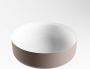 Mondiaz Coss Waskom 36x36x13cm rond opbouw Solid surface Smoke Talc M49901SmokeTalc - Thumbnail 2