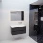 Mondiaz VICA Badkamermeubelset 100cm 2 lades wasbak Moon rechts 0 kraangaten solid surface darkgrey PC75341016 - Thumbnail 4