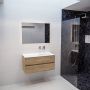 Mondiaz VICA Badkamermeubelset 100cm 2 lades wasbak Moon rechts 0 kraangaten solid surface washed oak PC75341180 - Thumbnail 4