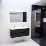 Mondiaz VICA Badkamermeubelset 120cm 2 lades wasbak Cloud dubbel 2 kraangaten solid surface urban PC75341514 - Thumbnail 4