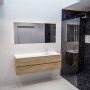 Mondiaz VICA Badkamermeubelset 150cm 2 lades wasbak Moon rechts 1 kraangat solid surface washed oak PC75341214 - Thumbnail 3