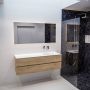 Mondiaz VICA Badkamermeubelset 150cm 2 lades wasbak Moon rechts 0 kraangaten solid surface washed oak PC75341210 - Thumbnail 4