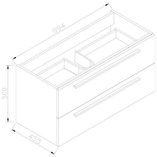 Neuer badkamermeubel DL set 100x50 mat wit