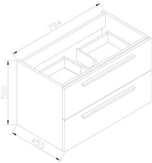 Neuer badkamermeubel DL set 80x50 mat wit