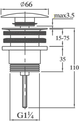 Neuer clickwaste universeel 5 4" brons