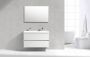 Neuer Compact badkamermeubel wastafel met twee kraangaten 100 glans wit - Thumbnail 2