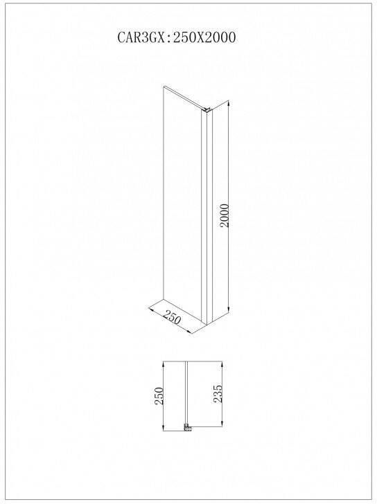Neuer Free Mix Hoekdeel 25x200 cm Chroom-Helder Glas