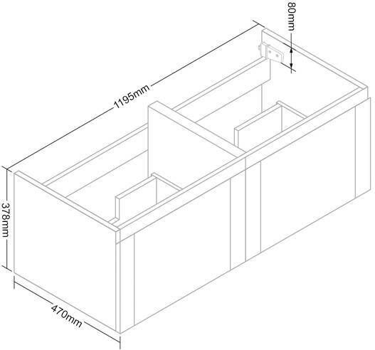 Neuer Hamburg onderkast 120cm korpus