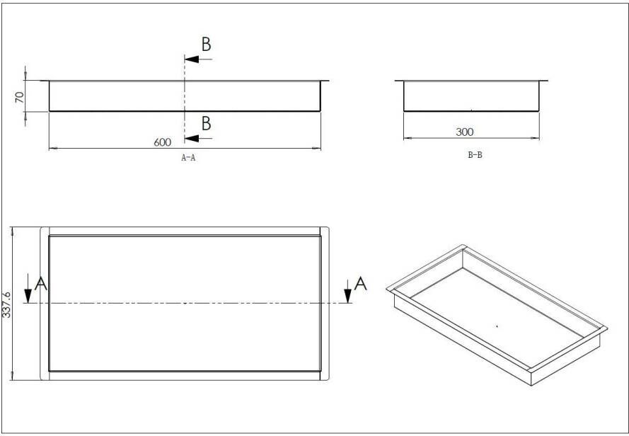 Neuer inbouwnis 30x60x7 RVS