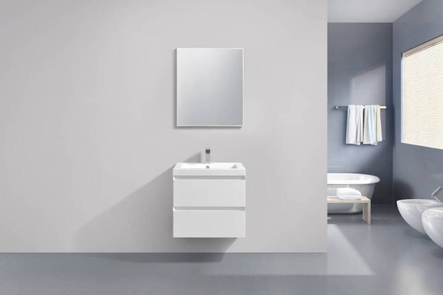 Neuer Infinity badkamermeubel Trendline wastafel zonder kraangat 60 glans wit