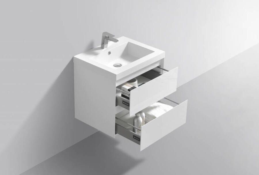 Neuer Infinity badkamermeubel Trendline wastafel zonder kraangat 60 glans wit