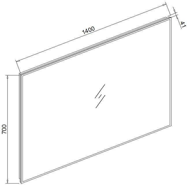 Neuer Infinity spiegel met verlichting en spiegelverwarming 140x70