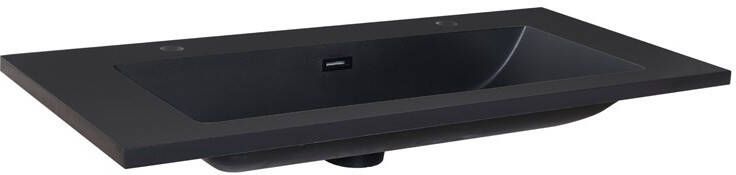 Neuer Quartz Classic wastafel met kraangaten 120 zwart