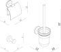 Sub 156 toiletset met handdoekhaak toiletrolhouder toiletborstelhouder met borstel mat zwart - Thumbnail 3
