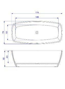 Neuer Resia vrijstaand bad rechthoek 174x78 cm mat wit