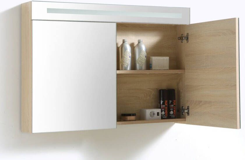 Neuer spiegelkast met verlichting 100 light wood
