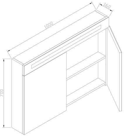 Neuer spiegelkast met verlichting 100 light wood