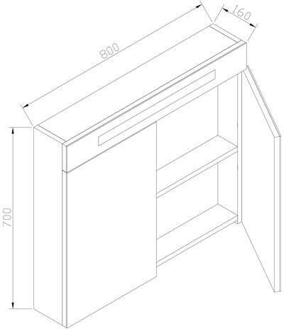 Neuer spiegelkast met verlichting 80 light wood