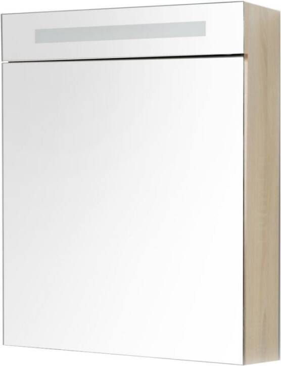 Neuer spiegelkast met verlichting links 60 light wood