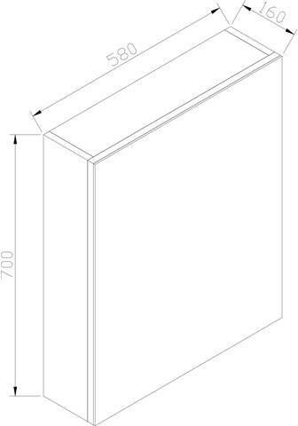 Neuer spiegelkast rechts draaiend 60 hoogglans wit