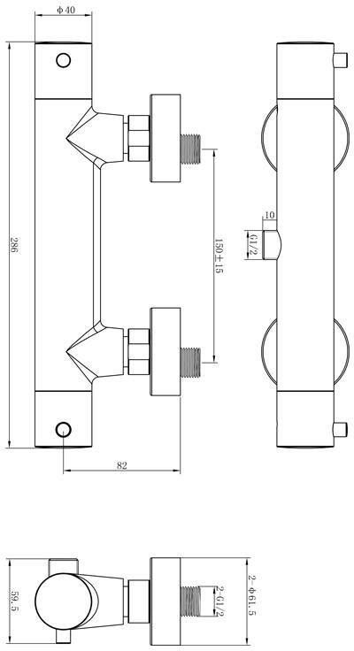 Neuer thermostatische douchemengkraan rond chroom