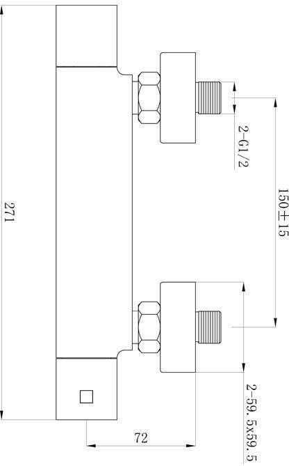 Neuer thermostatische douchemengkraan vierkant chroom