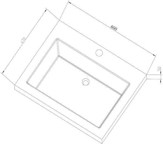 Neuer Trend Stone natuurstenen wastafel zonder kraangat 60