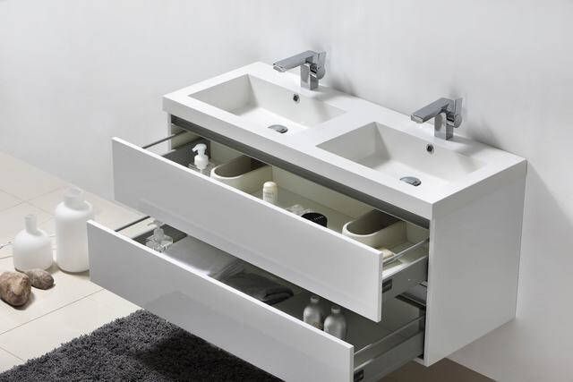 Neuer Trendline badkamermeubel zonder kraangaten 120 glans wit