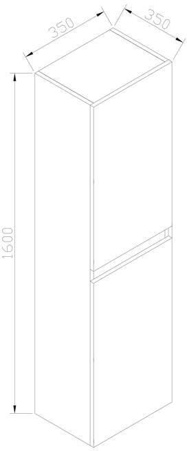 Neuer Trendline kolomkast 35x160 mat wit