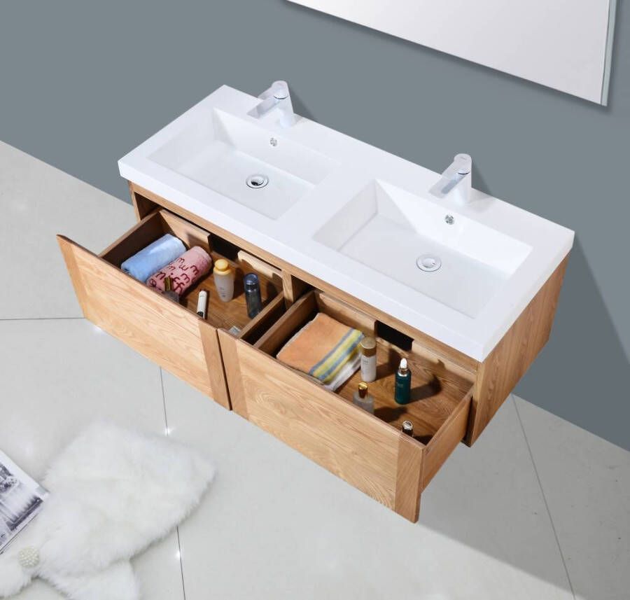 Neuer Vision badkamermeubel met Trendline wastafel 120 wood eiken