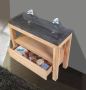 Neuer Wood Robusta badkamermeubel Trend Stone dubbele wastafel 120 - Thumbnail 2
