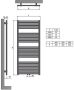 Royal Plaza Sorbus r radiator 40x120cm n41 438w recht middenaansl. grijs metallic 79279 - Thumbnail 3