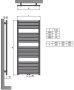 Royal Plaza Sorbus R handdoekradiator 40x120cm 438watt middenaansluiting glans wit 1564320 - Thumbnail 5