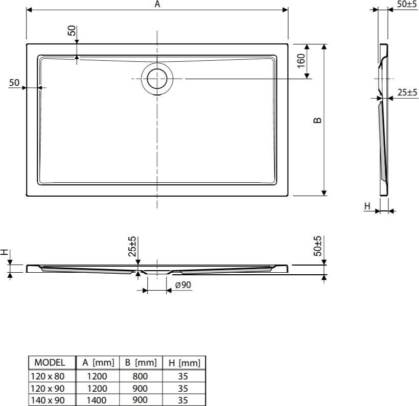 Novara Douchebak Enna 120x90