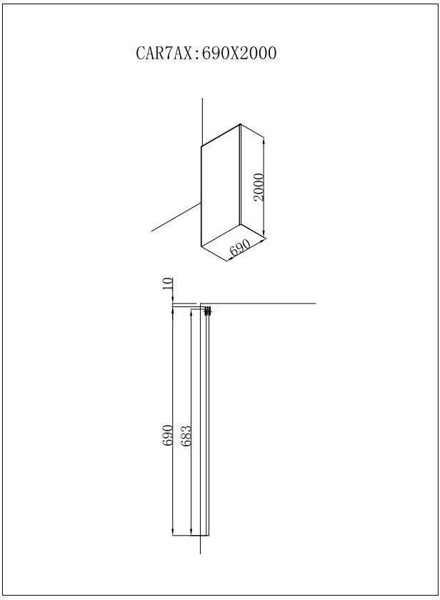 Novara Free mix inloopdouche met 70x200 helder glas