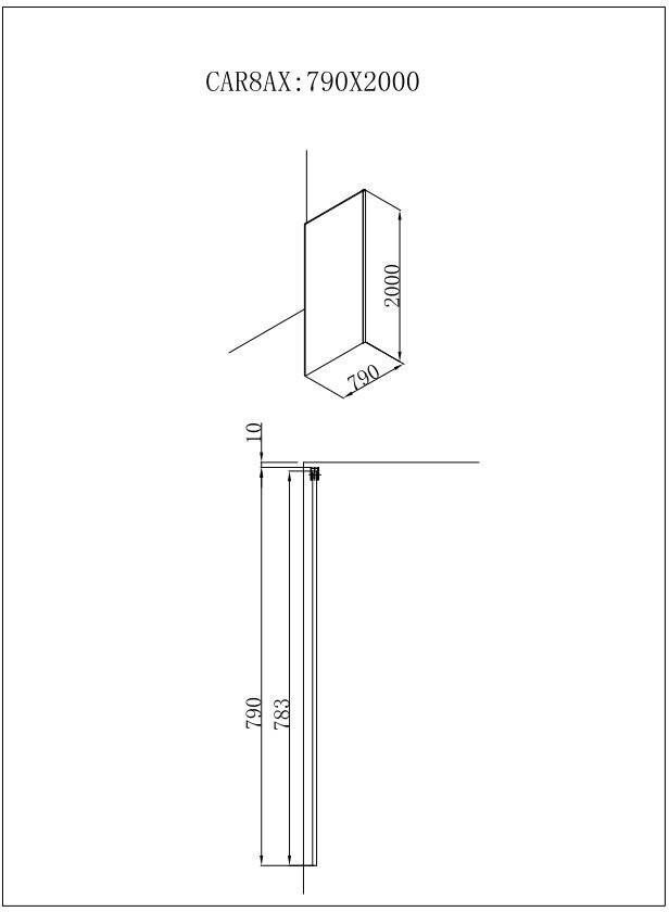 Novara Free mix inloopdouche met 80x200 helder glas