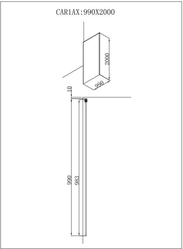 Novara Free mix inloopdouche met decorstreep 100x200 helder glas