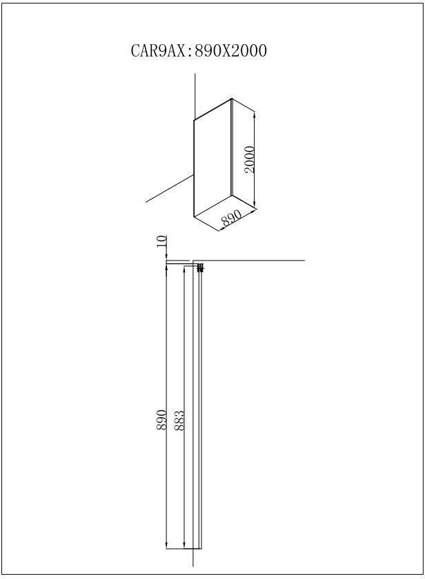 Novara Free mix inloopdouche met decorstreep 90x200 helder glas