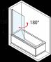 Novellini Aurora badklapwand 1 delig 80x150cm mat-chroom profiel en helder glas auroran180-1b - Thumbnail 5