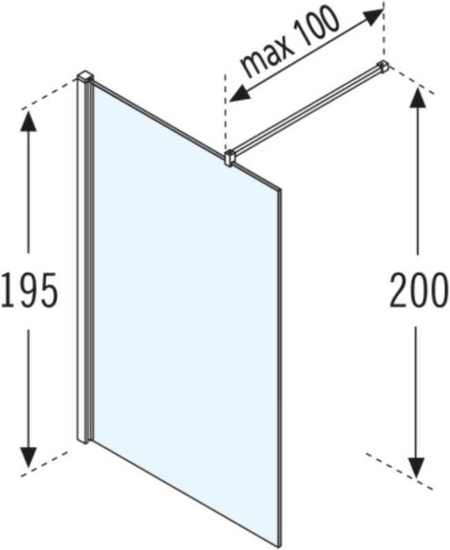 Novellini Giada Inloopdouche 90x195cm Zilver look